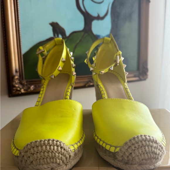 Marc Fisher Studded Neon Wedge Espadrilles - Picture 2 of 6